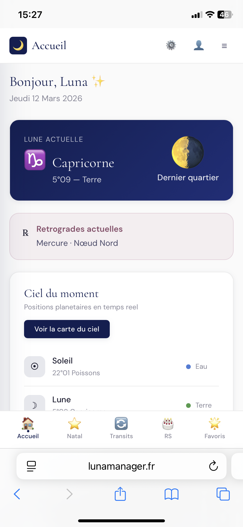 Luna Pocket sur mobile